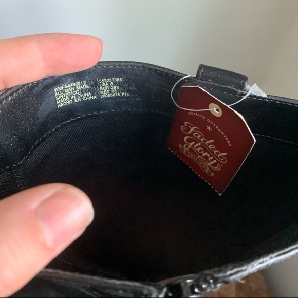 Faded glory black high boots - Picture 4 of 12